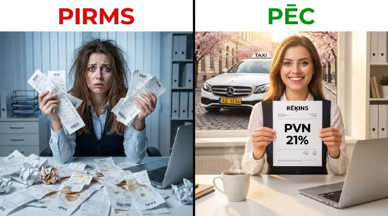 Before and after business taxi invoicing comparison