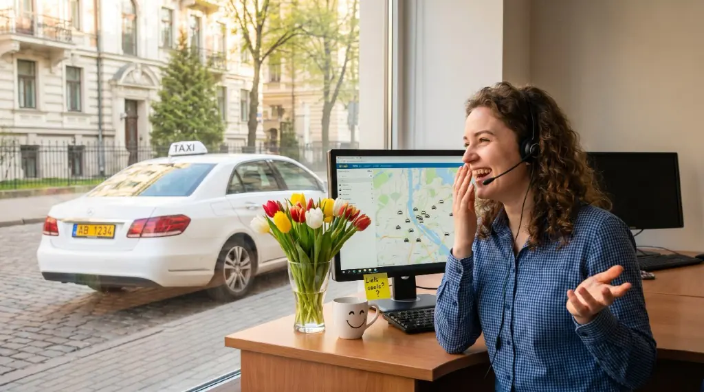 Smile Taxi operators helping client in real time