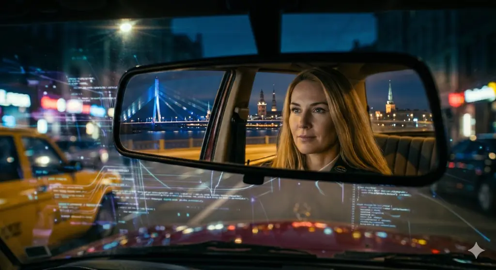 Smile Taxi vadītāja pilsētā naktī